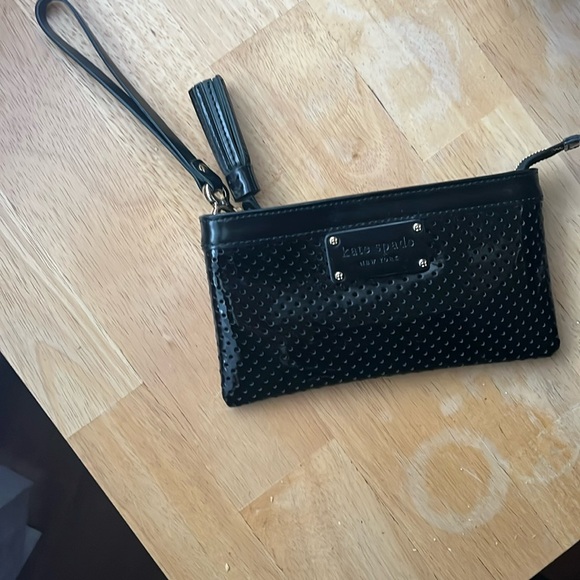 kate spade Handbags - Like new Kate Spade black patten leather wristlet with removable strap